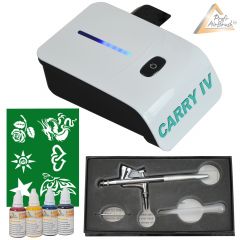 Profi-AirBrush Carry IV-TC weiß und Fancy Tattoo Airbrush Set