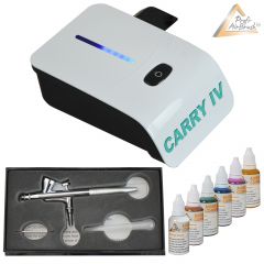 Profi-AirBrush Carry IV-TC weiß Color mit 6 Farben Set