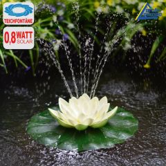 B-Ware Solar-Teichpumpen-Set Lotus-Blume - weiß
