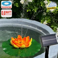 Solar-Teichpumpen-Set Lotus-Blume - Orange