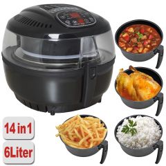 B-Ware Heißluft-Multifritteuse, Multibackofen & Suppenautomat & Reiskocher & Grill ECO AIR-PROFI SOUP DC-1400W, schwarz