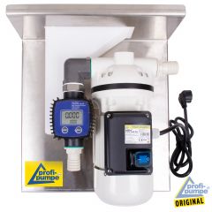 AdBlue®-TANK-SET zur Aufhängung an IBC-Containern mit selbstansaugender 230V-Pumpe, Saug- & Druckschlauch, AdBlue-Zapf-Pistole, Zubehör