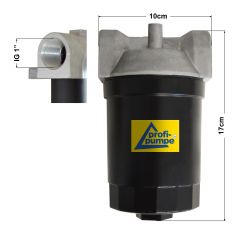 Diesel-Filter mit Alu-Gehäuse und wiederverwendbarem Siebeinsatz
