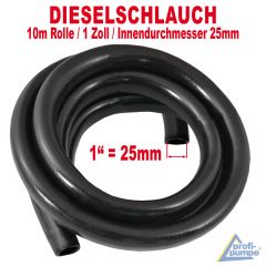 Diesel Gummi-Schlauch 1, schwarz, 10m