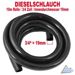 Diesel Gummi-Schlauch 3/4, Länge 10m