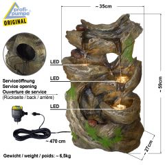 230V - Gartenbrunnen MÄRCHENWALD mit LED-Licht