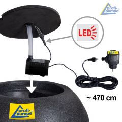 230V - Gartenbrunnen HARMONY mit LED-Licht