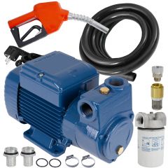 EU Diesel DeLuxe CKm 50 selbstansaugende Pumpe mit Gummi Schlauch, Pistole und Zubehör 