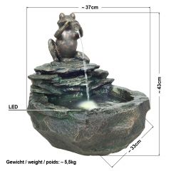 230V - Gartenbrunnen DURSTIGER FROSCH mit LED-Licht