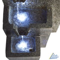 230V - Gartenbrunnen GRANITWAND-KASKADE mit LED-Licht 