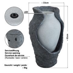 B-Ware Garten- und Zimmerbrunnen AMPHORE VENUS mit LED-Licht 
