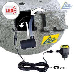 230V - Gartenbrunnen GRANIT-QUELLSTEIN mit LED-Licht 