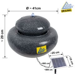  Solar-Brunnen QUELLSTEIN mit Li-Ion-Akku und LED-Licht
