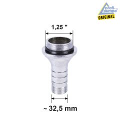 Grauguss Adapter AG AG 1 ¼“ (1,25 Zoll) für    25 mm Schlauch (Innendurchmesser) 