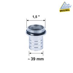 Grauguss Adapter AG AG 1 ½“ (1,5 Zoll) für    39 mm Schlauch (Innendurchmesser) 