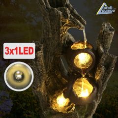 230V - Gartenbrunnen WALDSCHATZ mit LED-Licht 