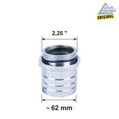 Grauguss Adapter AG AG 2 ¼ (2,25 Zoll) für    62 mm Schlauch (Innendurchmesser) 