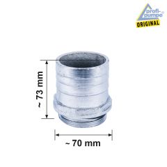 Grauguss Adapter AG AG 2 ¼ (2,25 Zoll) für    62 mm Schlauch (Innendurchmesser) 