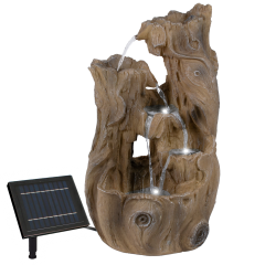 Solar Gartenbrunnen WURZEL-ZAUBER mit LED-Licht und Li-Ion-Akku