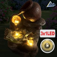B-Ware 230V - Gartenbrunnen STEINKRUG mit LED-Licht 