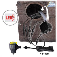 230V - Gartenbrunnen WALDZWERG mit LED-Licht 