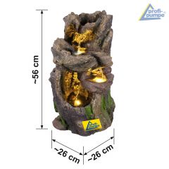 230V - Gartenbrunnen WALD-BÄCHLEIN mit LED-Licht 