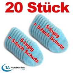 20 Stck-SET FFP2/KN 95 Ersatzfilter für Mehrfach-Maske aus Silikon