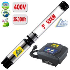 5 Tiefbrunnenpumpe BRUNNEN-STAR 5500-4/400V zzgl. Zubehör-Auswahl Inverter-Pumpensteuerung
