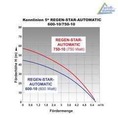 Tauchpumpe REGEN-STAR-AUTOMATIC 750-10 mit Anschluss f. Schwimmende Entnahme und 20m Kabel