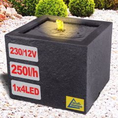 B-Ware Gartenbrunnen BASALT-MODERNA mit LED-Licht