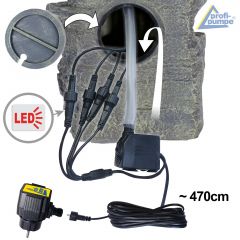 230V - Gartenbrunnen MÄRCHEN-FELS mit LED-Licht