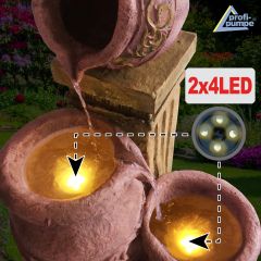 230V - Gartenbrunnen & Wasserspiel DELFI mit LED-Licht