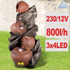 230V - Gartenbrunnen & Wasserspiel ZAUBER-KRUG mit LED-Licht