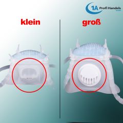 Mehrfach-Maske - FFP2/KN 95 groß aus Silikon mit austauschbarem 5-fach Filter, Ventil und 10 Stck Ersatzfilter