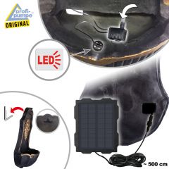 Solar - Garten- & Wandbrunnen VENEZIANO mit LED-Licht und Li-Ion-Akku