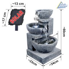 B-Ware Solar - Gartenbrunnen & Wasserspiel
GRANITSCHALEN-KASKADE-3 mit LED-Licht und Li-Ion-Akku