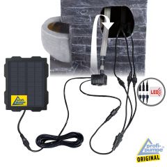 B-Ware Solar - Gartenbrunnen & Wasserspiel GRANITSCHALEN-KASKADE-4 mit LED-Licht und Li-Ion-Akku
