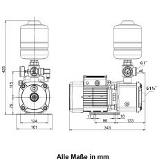 B-Ware INVERT-TECH 4-1200 HAUSWASSERWERK-INVERTER Horizontale mehrstufige Kreiselpumpe