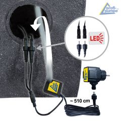 B-Ware Gartenbrunnen GRANIT-KASKADE mit LED-Licht 
