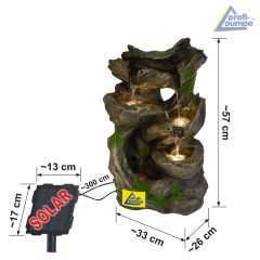 Solar - Gartenbrunnen & Wasserspiel MÄRCHENWALD mit Li-Ion-Akku