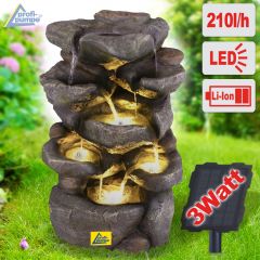 B-Ware Solar - Gartenbrunnen & Wasserspiel FELS-ZAUBER mit Li-Ion-Akku