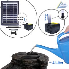 Solar - Gartenbrunnen & Wasserspiel DURSTIGER FROSCH mit Li-Ion-Akku
