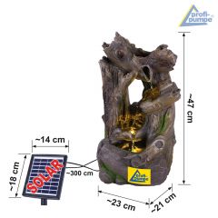 B-Ware Solar - Gartenbrunnen & Wasserspiel WALD-GEFLÜSTER mit Li-Ion-Akku