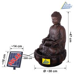 B-Ware Solar Gartenbrunnen ZHEN KRAFT-QUELLE mit LED-Licht