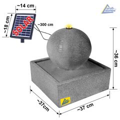 B-Ware Solar - Gartenbrunnen & Wasserspiel MODERN lichtgrau mit Li-Ion-Akku