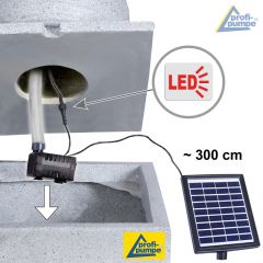 B-Ware Solar - Gartenbrunnen & Wasserspiel MODERN lichtgrau mit Li-Ion-Akku