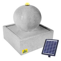 B-Ware Solar - Gartenbrunnen & Wasserspiel MODERN lichtgrau mit Li-Ion-Akku