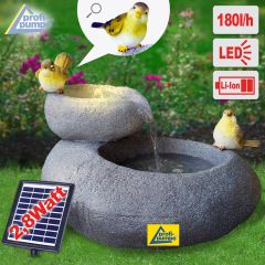 Solar - Gartenbrunnen & Wasserspiel FELS-SCHALEN mit Li-Ion-Akku