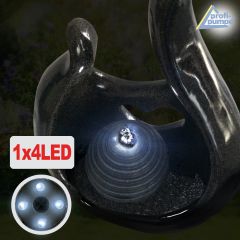 Solar - Brunnen LIEBES-FLAMME-2  mit Li-Ion-Akku & LED-Licht 