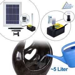 Solar - Brunnen LIEBES-FLAMME-2  mit Li-Ion-Akku & LED-Licht 
